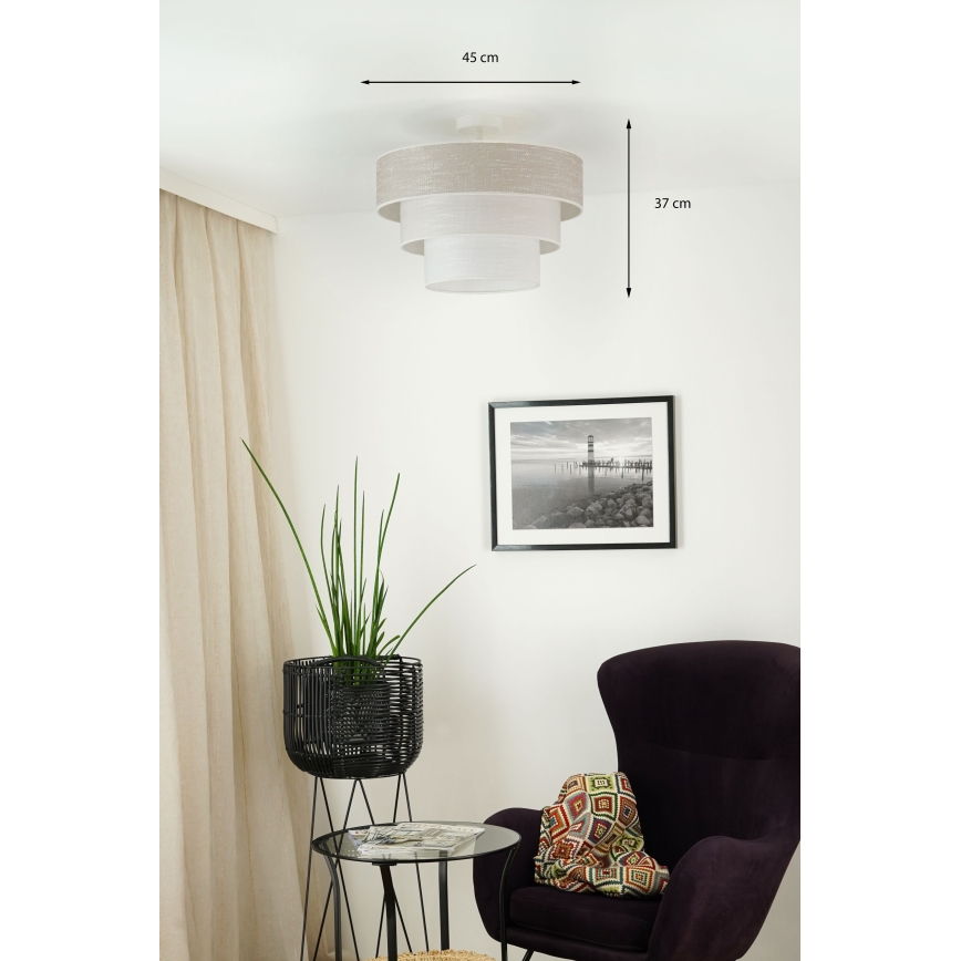 Brilagi - Żyrandol natynkowy ALASKA LUNETA 1xE27/15W/230V śr. 45 cm szary/kremowy