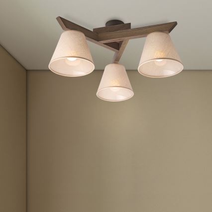 Brilagi - Żyrandol natynkowy ANTHONY 3xE14/40W/230V dąb/beżowy