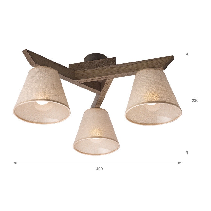 Brilagi - Żyrandol natynkowy ANTHONY 3xE14/40W/230V dąb/beżowy