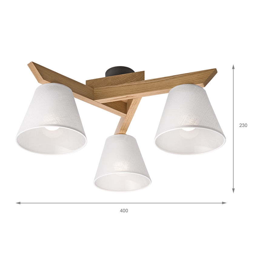 Brilagi - Żyrandol natynkowy ANTHONY 3xE14/40W/230V dąb/biały