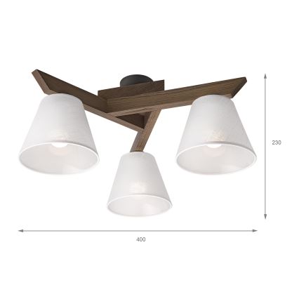Brilagi - Żyrandol natynkowy ANTHONY 3xE14/40W/230V dąb/biały