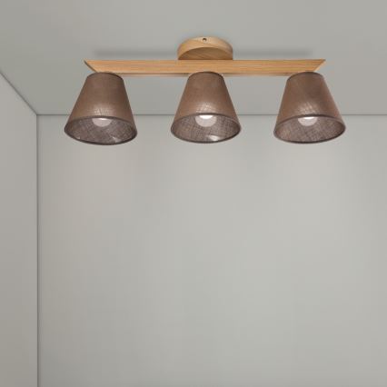 Brilagi - Żyrandol natynkowy ANTHONY 3xE14/40W/230V dąb/brązowy