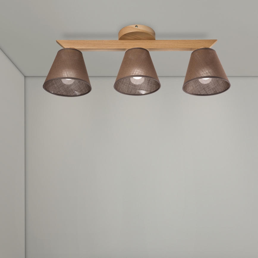 Brilagi - Żyrandol natynkowy ANTHONY 3xE14/40W/230V dąb/brązowy