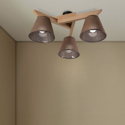 Brilagi - Żyrandol natynkowy ANTHONY 3xE14/40W/230V dąb/brązowy