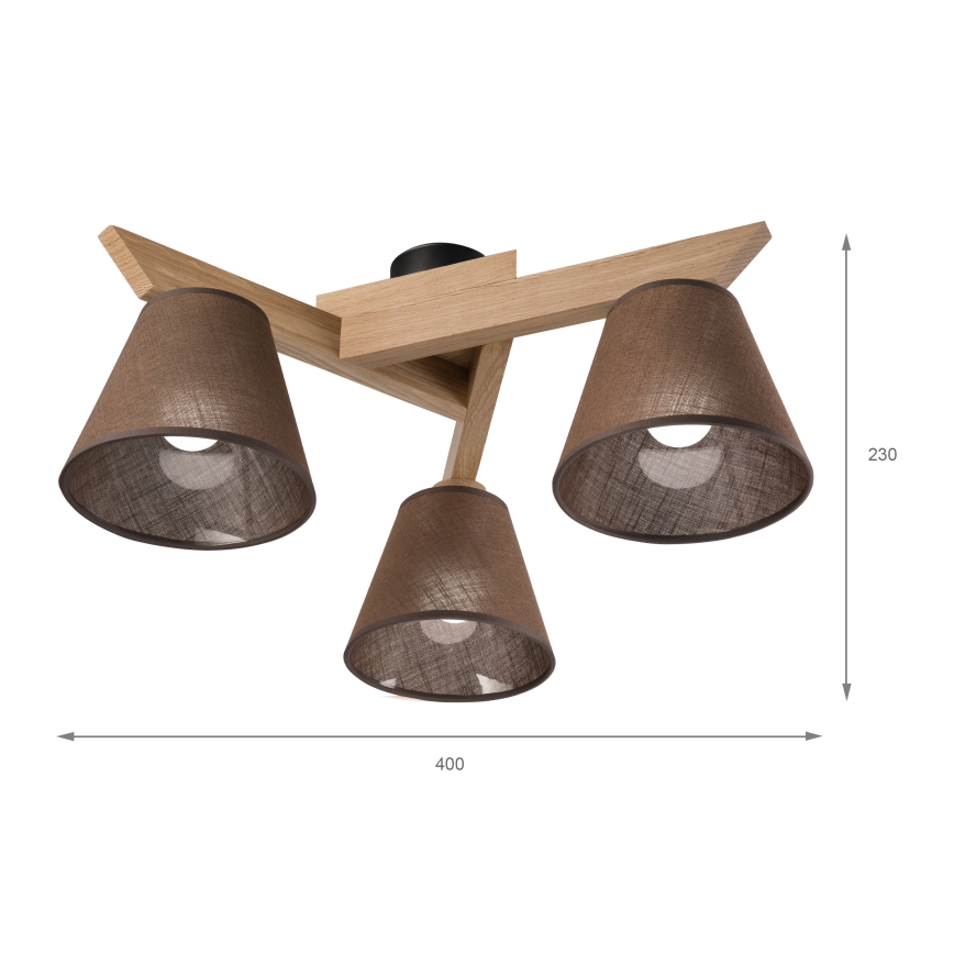 Brilagi - Żyrandol natynkowy ANTHONY 3xE14/40W/230V dąb/brązowy