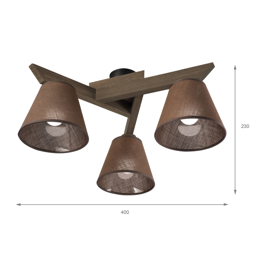 Brilagi - Żyrandol natynkowy ANTHONY 3xE14/40W/230V dąb/brązowy
