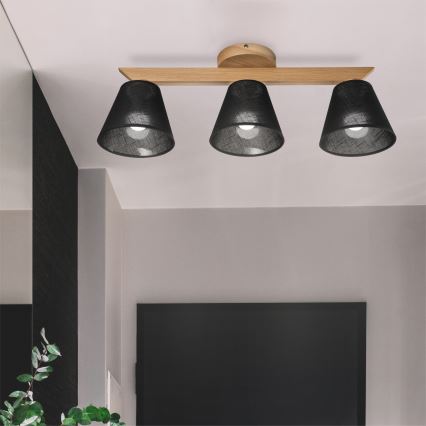 Brilagi - Żyrandol natynkowy ANTHONY 3xE14/40W/230V dąb/czarny