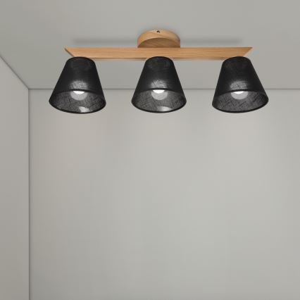 Brilagi - Żyrandol natynkowy ANTHONY 3xE14/40W/230V dąb/czarny
