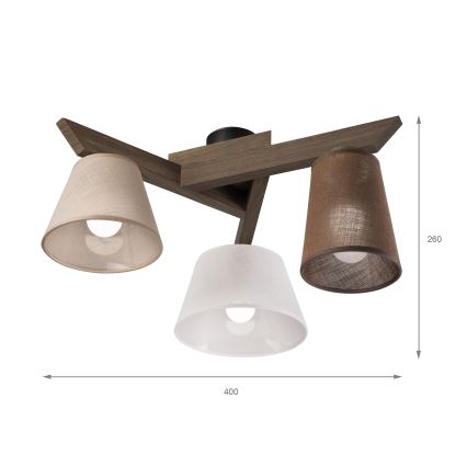 Brilagi - Żyrandol natynkowy ANTHONY 3xE14/40W/230V dąb