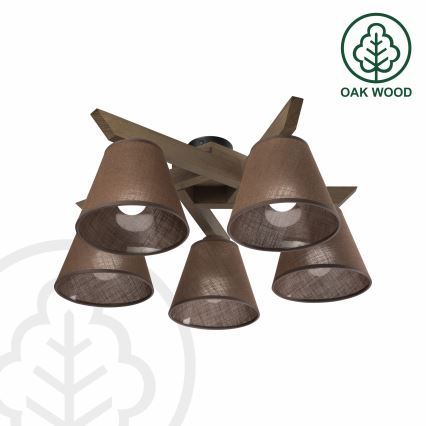 Brilagi - Żyrandol natynkowy ANTHONY 5xE14/40W/230V dąb/brązowy