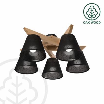Brilagi - Żyrandol natynkowy ANTHONY 5xE14/40W/230V dąb/czarny