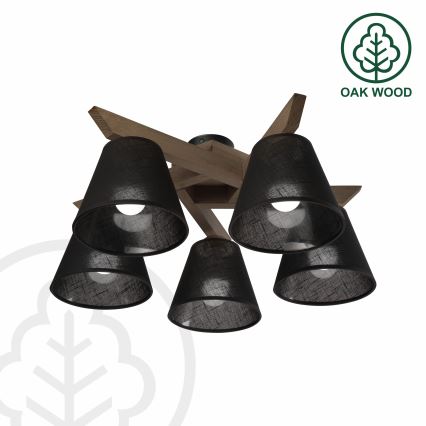 Brilagi - Żyrandol natynkowy ANTHONY 5xE14/40W/230V dąb/czarny