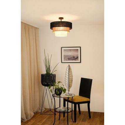 Brilagi - Żyrandol natynkowy ASPEN LUNETA 1xE27/15W/230V śr. 45 cm czarny/beżowy/kremowy