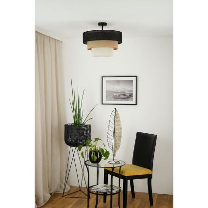 Brilagi - Żyrandol natynkowy ASPEN LUNETA 1xE27/15W/230V śr. 45 cm czarny/beżowy/kremowy