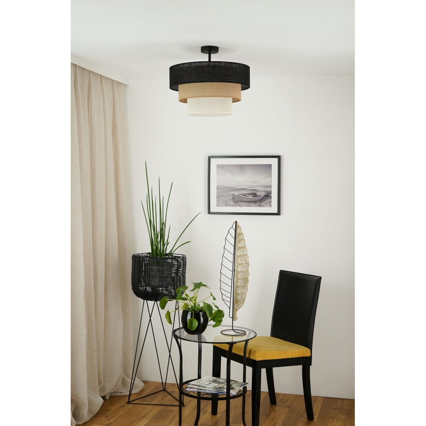Brilagi - Żyrandol natynkowy ASPEN LUNETA 1xE27/15W/230V śr. 45 cm czarny/beżowy/kremowy