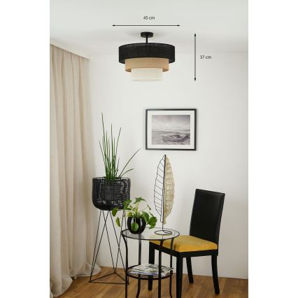 Brilagi - Żyrandol natynkowy ASPEN LUNETA 1xE27/15W/230V śr. 45 cm czarny/beżowy/kremowy