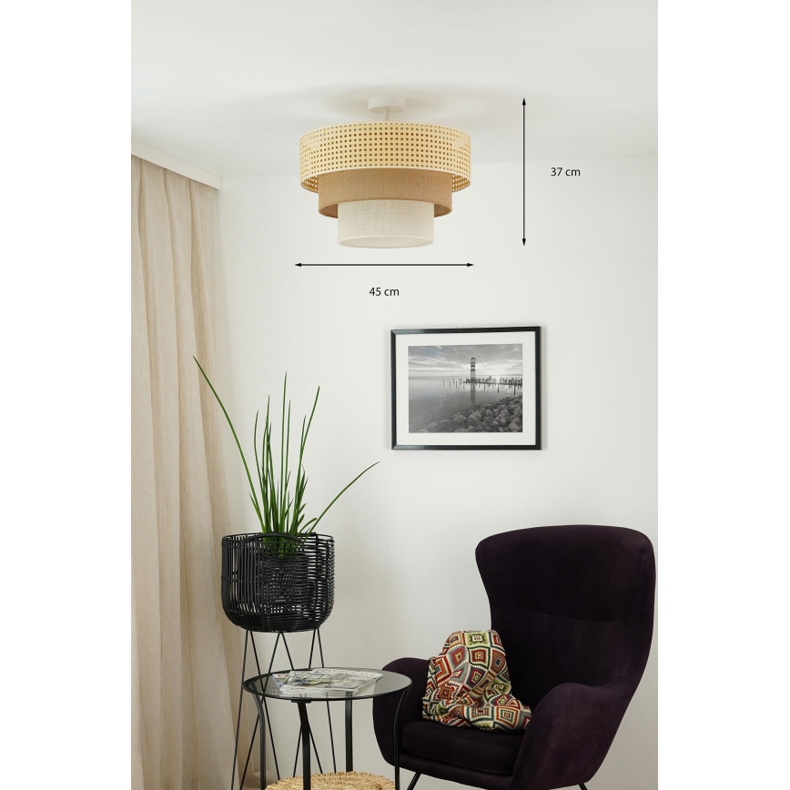 Brilagi - Żyrandol natynkowy CEDAR LUNETA 1xE27/15W/230V śr. 45 cm beżowy/brązowy/kremowy