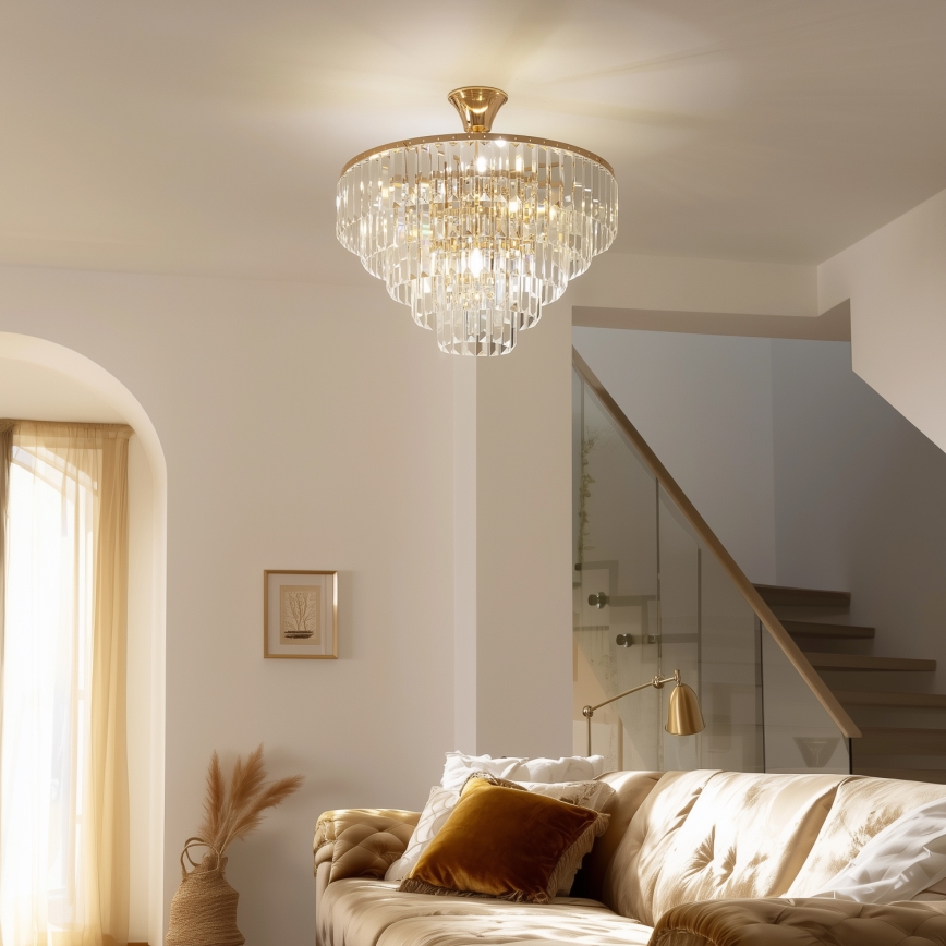 Brilagi - Żyrandol natynkowy CRYSTAL 5xE14/40W/230V złoty
