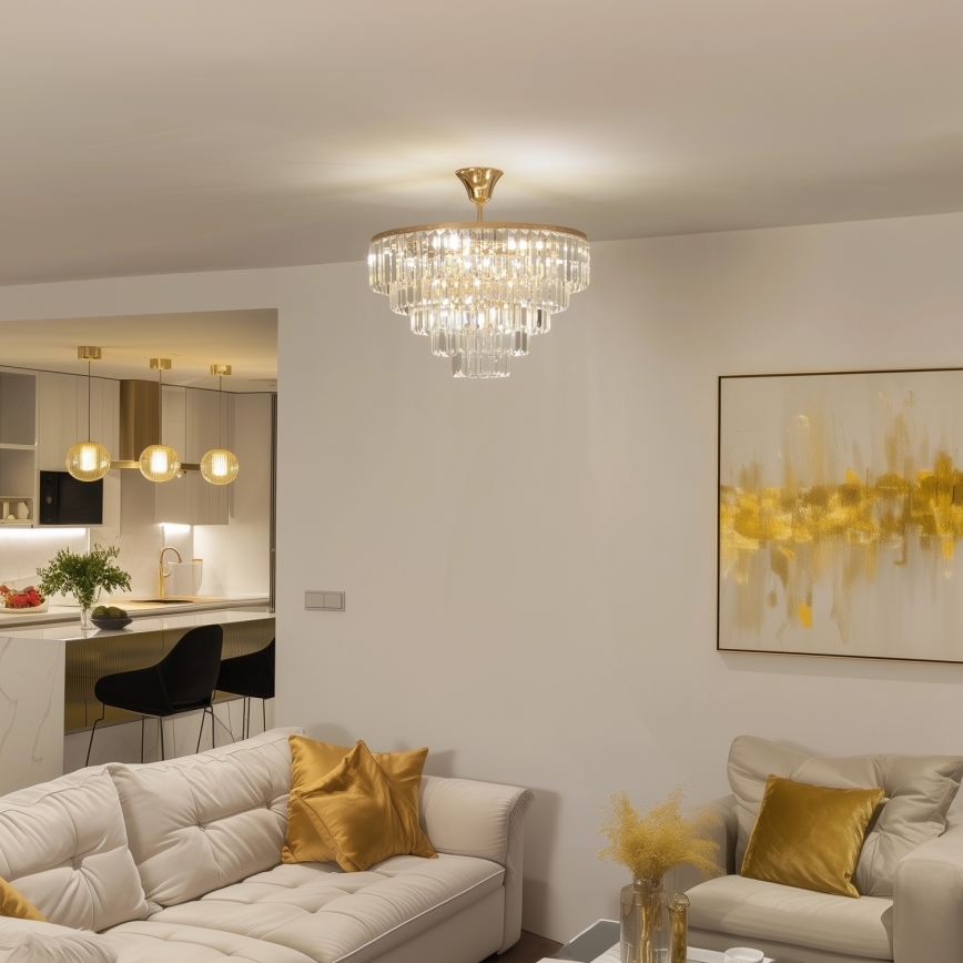 Brilagi - Żyrandol natynkowy CRYSTAL 5xE14/40W/230V złoty