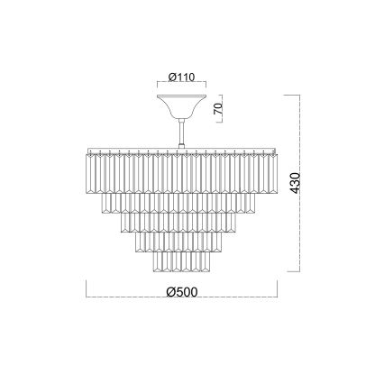 Brilagi - Żyrandol natynkowy CRYSTAL 5xE14/40W/230V złoty