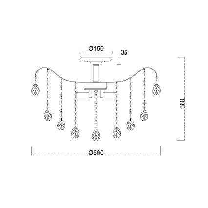 Brilagi - Żyrandol natynkowy CRYSTAL 6xE14/60W/230V chrom błyszczący