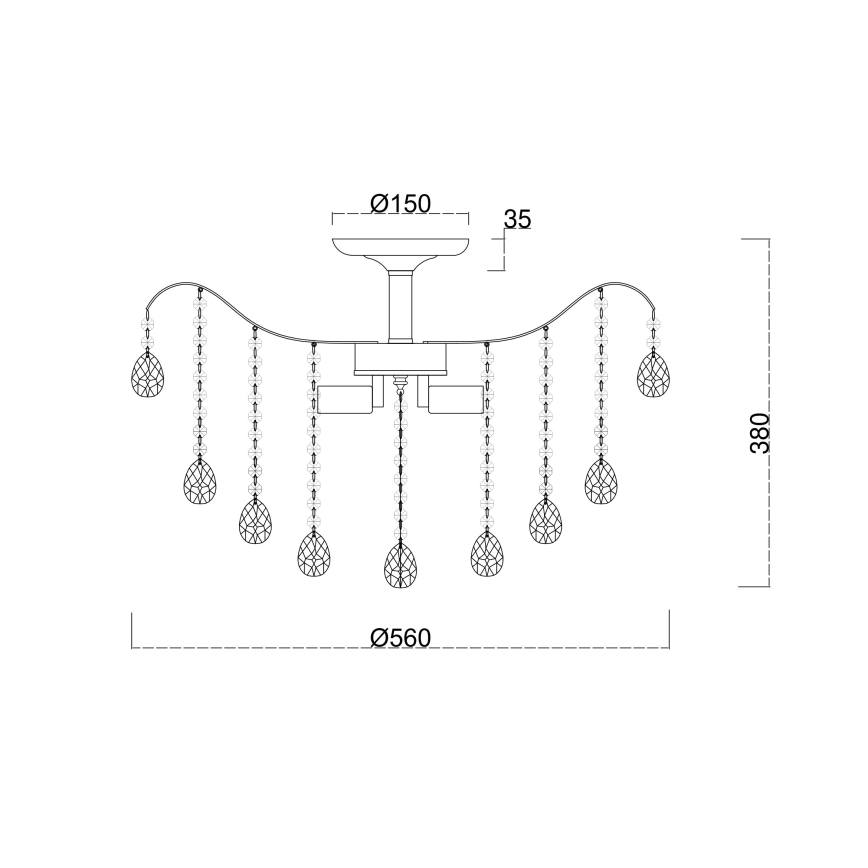 Brilagi - Żyrandol natynkowy CRYSTAL 6xE14/60W/230V chrom błyszczący