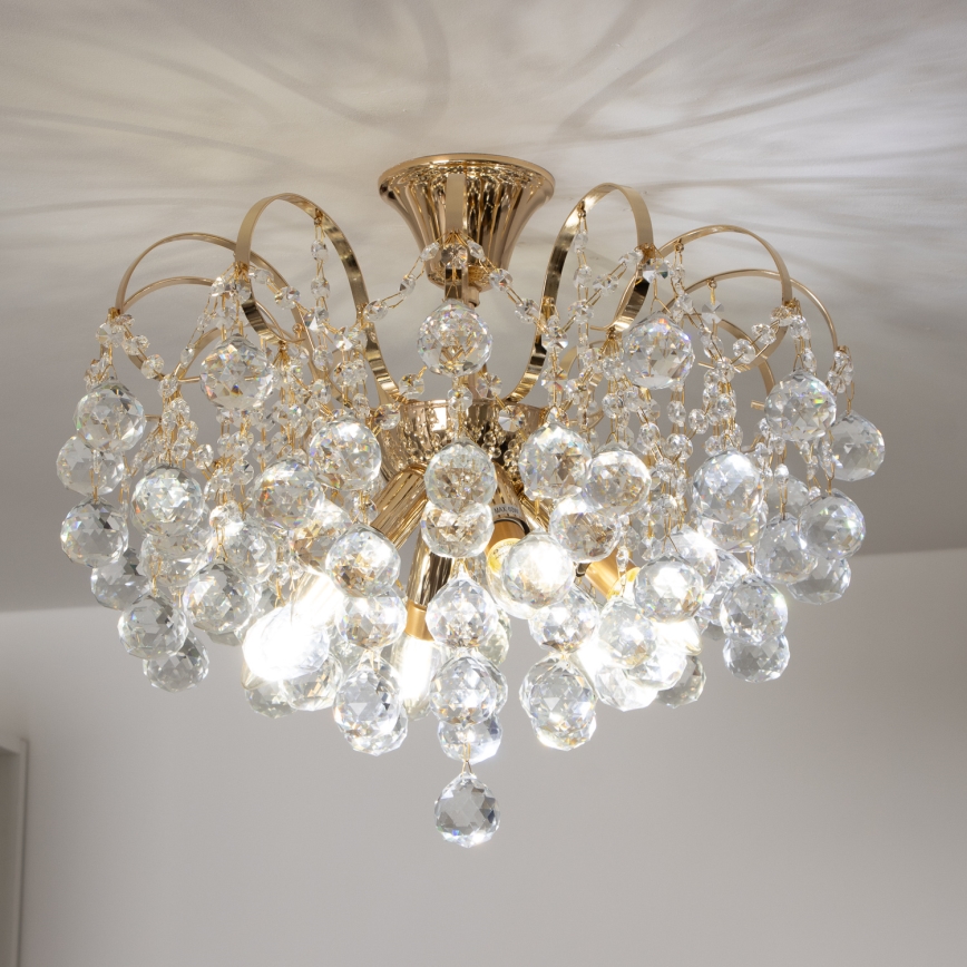Brilagi - Żyrandol natynkowy CRYSTAL 6xE14/60W/230V złoty