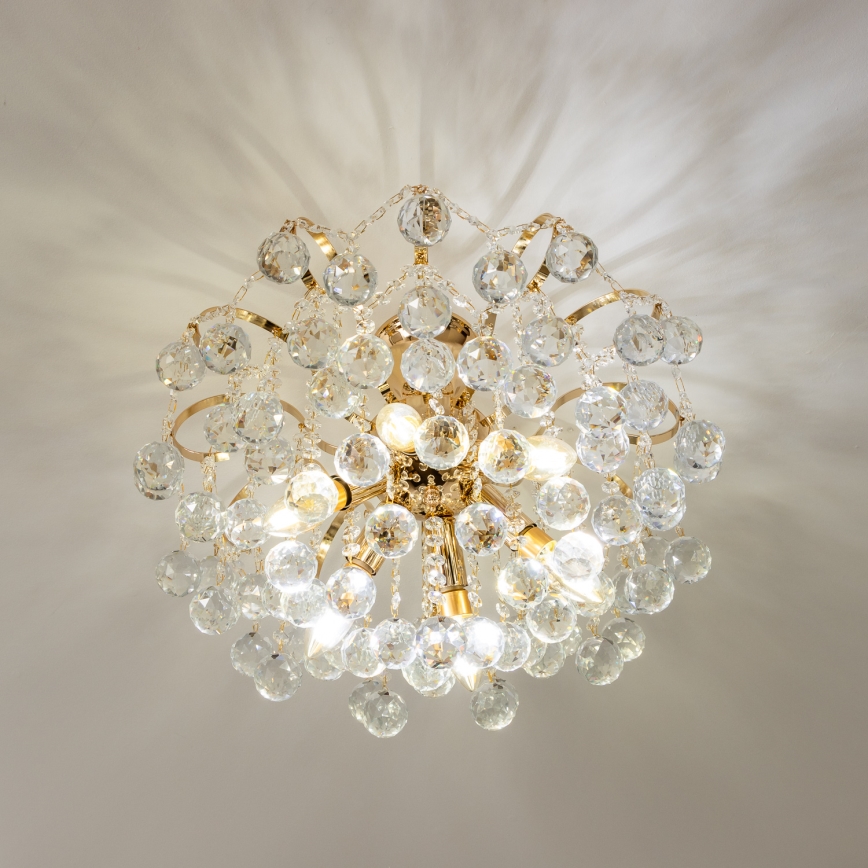 Brilagi - Żyrandol natynkowy CRYSTAL 6xE14/60W/230V złoty
