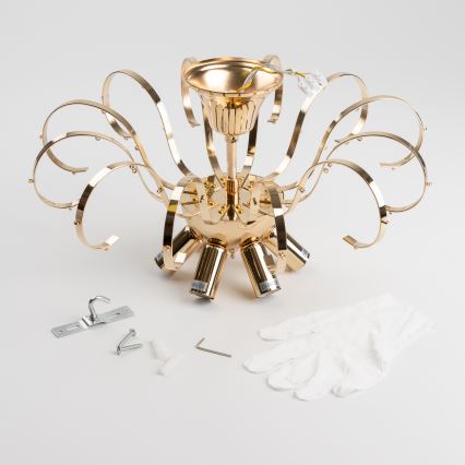 Brilagi - Żyrandol natynkowy CRYSTAL 6xE14/60W/230V złoty