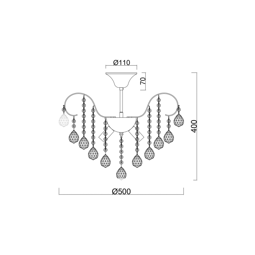 Brilagi - Żyrandol natynkowy CRYSTAL 6xE14/60W/230V złoty