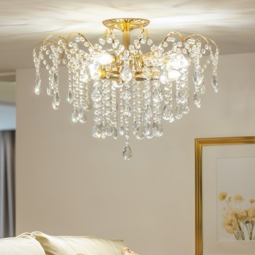 Brilagi - Żyrandol natynkowy CRYSTAL 6xE14/60W/230V złoty