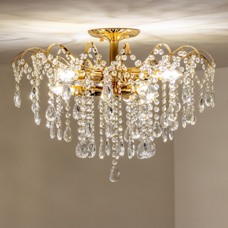 Brilagi - Żyrandol natynkowy CRYSTAL 6xE14/60W/230V złoty