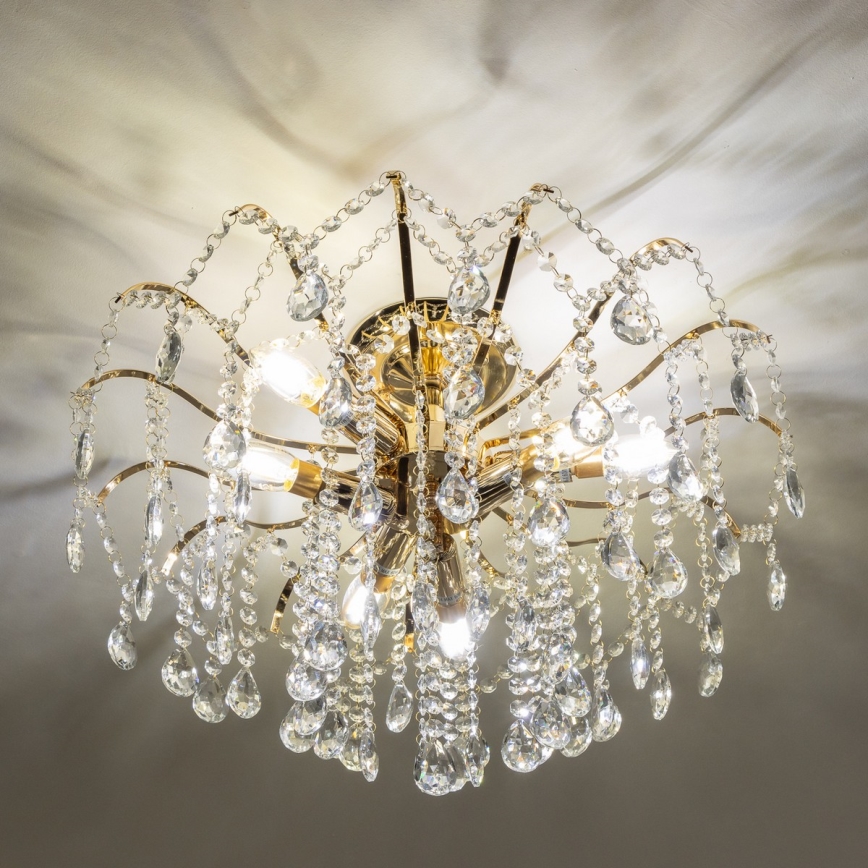 Brilagi - Żyrandol natynkowy CRYSTAL 6xE14/60W/230V złoty