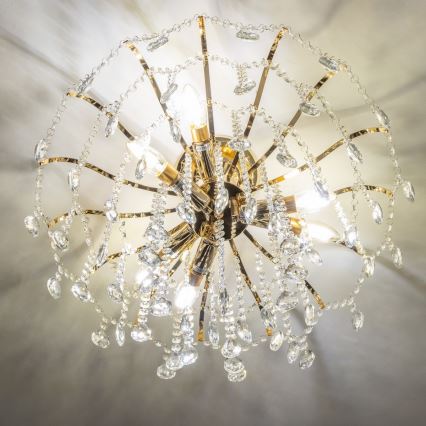 Brilagi - Żyrandol natynkowy CRYSTAL 6xE14/60W/230V złoty