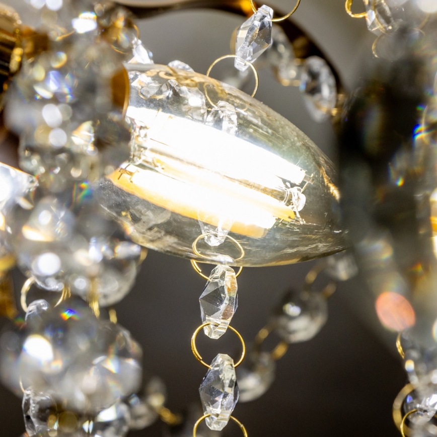 Brilagi - Żyrandol natynkowy CRYSTAL 6xE14/60W/230V złoty