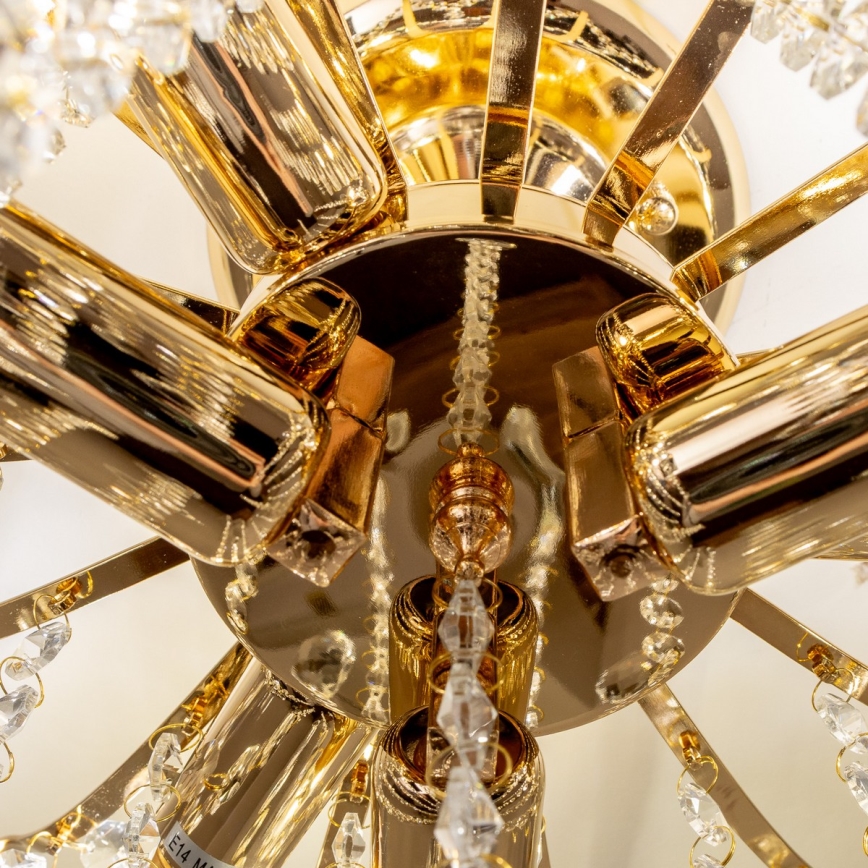 Brilagi - Żyrandol natynkowy CRYSTAL 6xE14/60W/230V złoty
