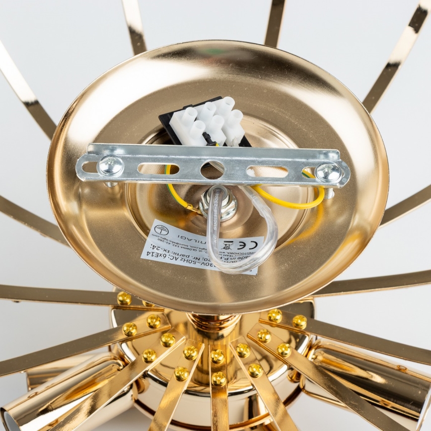 Brilagi - Żyrandol natynkowy CRYSTAL 6xE14/60W/230V złoty