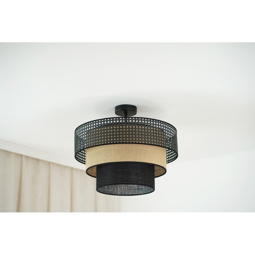 Brilagi - Żyrandol natynkowy DAKOTA LUNETA 1xE27/15W/230V śr. 45 cm czarny/beżowy