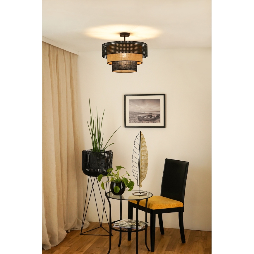 Brilagi - Żyrandol natynkowy DAKOTA LUNETA 1xE27/15W/230V śr. 45 cm czarny/beżowy