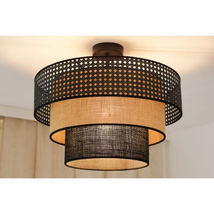 Brilagi - Żyrandol natynkowy DAKOTA LUNETA 1xE27/15W/230V śr. 45 cm czarny/beżowy