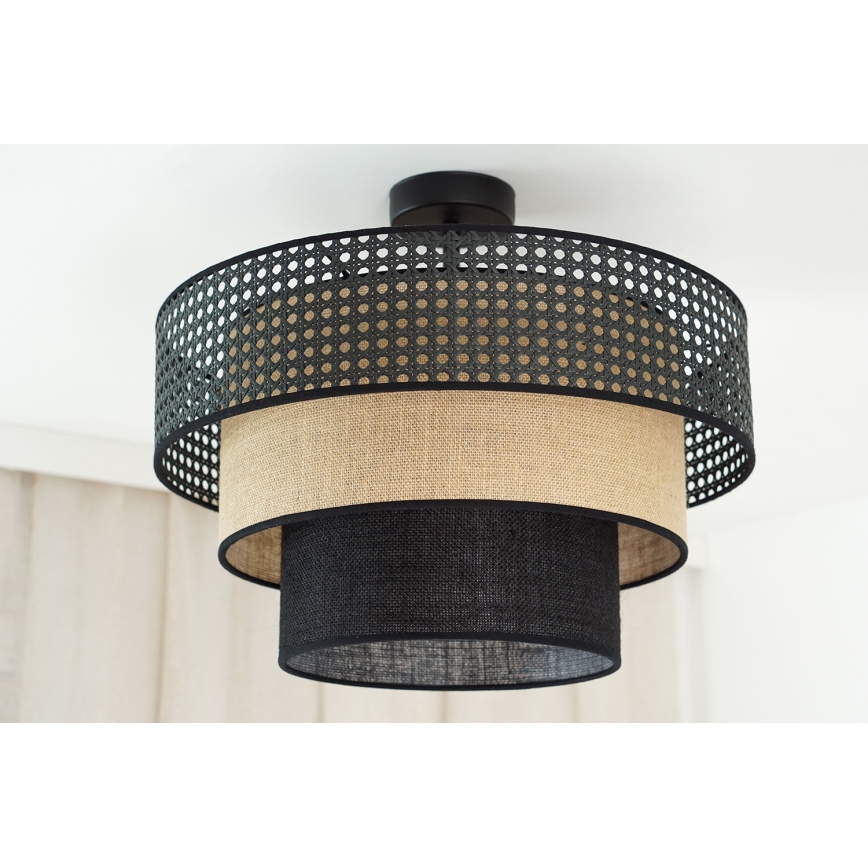 Brilagi - Żyrandol natynkowy DAKOTA LUNETA 1xE27/15W/230V śr. 45 cm czarny/beżowy