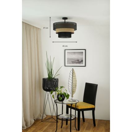 Brilagi - Żyrandol natynkowy DAKOTA LUNETA 1xE27/15W/230V śr. 45 cm czarny/beżowy