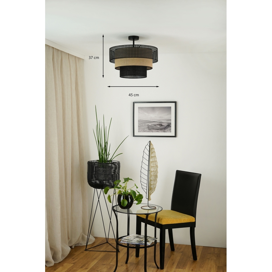 Brilagi - Żyrandol natynkowy DAKOTA LUNETA 1xE27/15W/230V śr. 45 cm czarny/beżowy