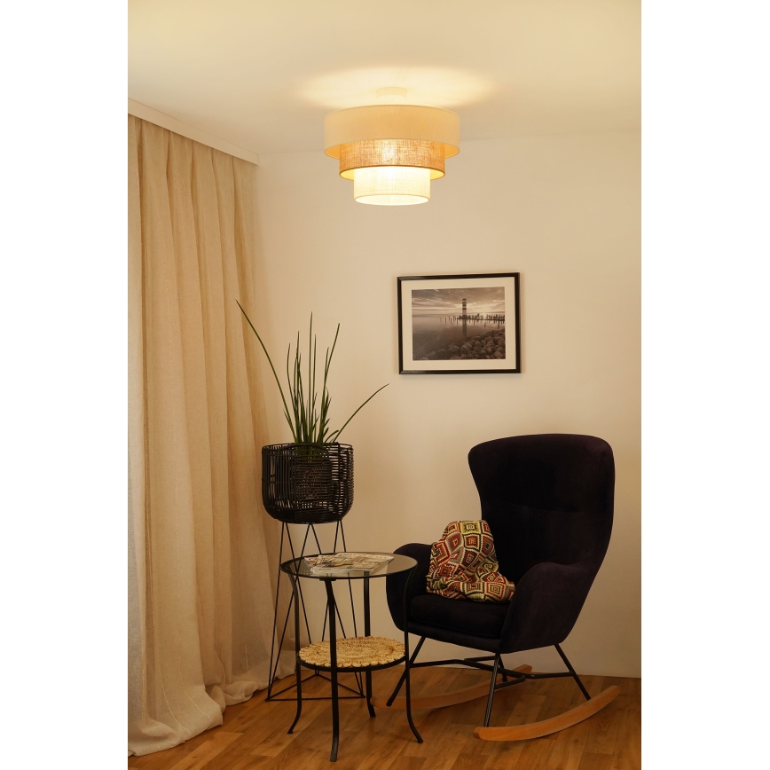 Brilagi - Żyrandol natynkowy DENVER LUNETA 1xE27/15W/230V śr. 45 cm beżowy/brązowy/kremowy