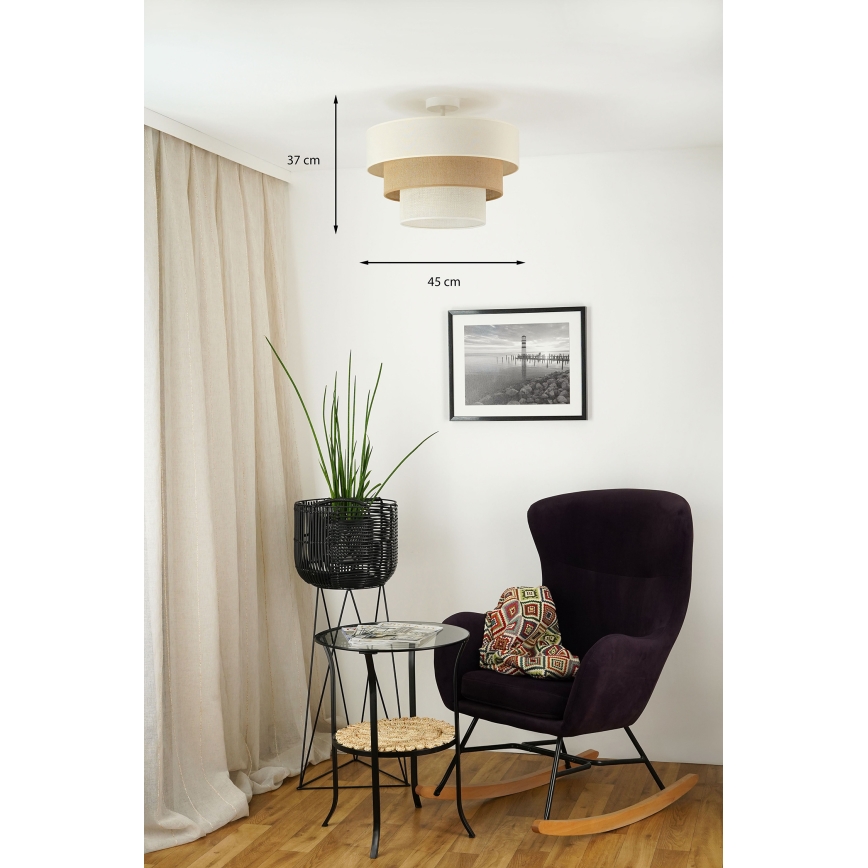 Brilagi - Żyrandol natynkowy DENVER LUNETA 1xE27/15W/230V śr. 45 cm beżowy/brązowy/kremowy