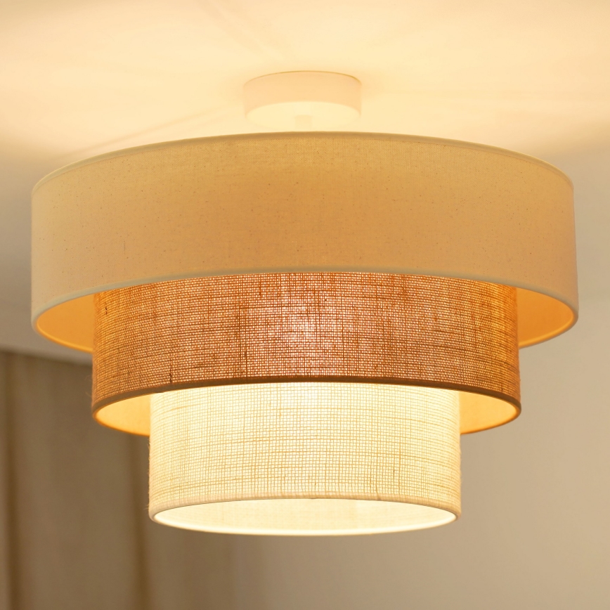 Brilagi - Żyrandol natynkowy DENVER LUNETA 1xE27/15W/230V śr. 45 cm beżowy/brązowy/kremowy