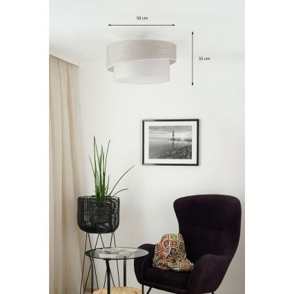 Brilagi - Żyrandol natynkowy DOVER SHINE 1xE27/15W/230V śr. 50 cm szary/kremowy