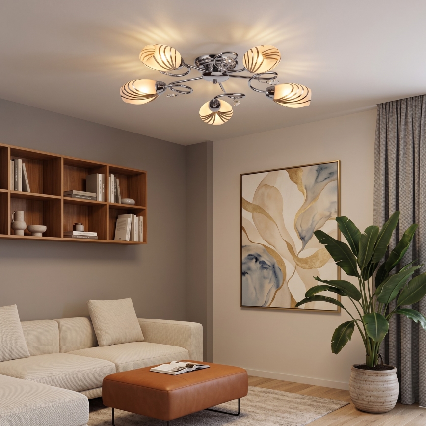 BRILAGI - Żyrandol natynkowy MEGAPOLIS 5xE14/60W/230V chrom błyszczący