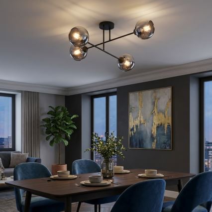 Brilagi - Żyrandol przysufitowy 4xE27/60W/230V czarny/przydymiony szary