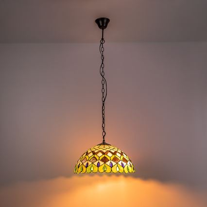 Brilagi - Żyrandol Tiffany witrażowy na łańcuchu MARGARET 2xE27/60W/230V
